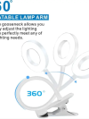 USB Clip-on LED Desk Lamp - Eye Protect Reading Light - Image 3